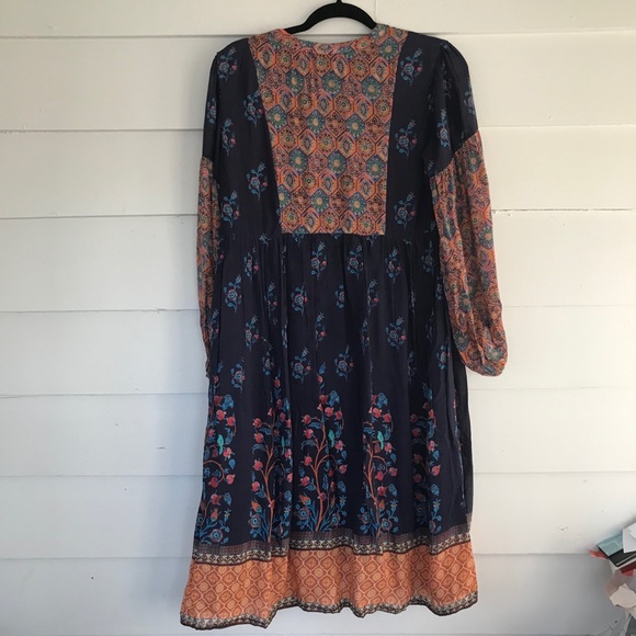 Boho Cost Plus World Market Sequined Peasant dress - Picture 2 of 7